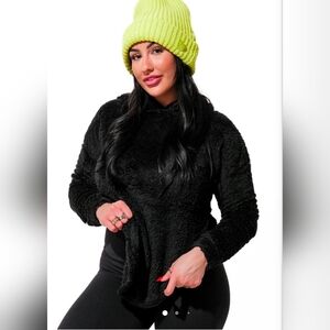 Pebby Forevee Side Slit Sherpa Hoodie